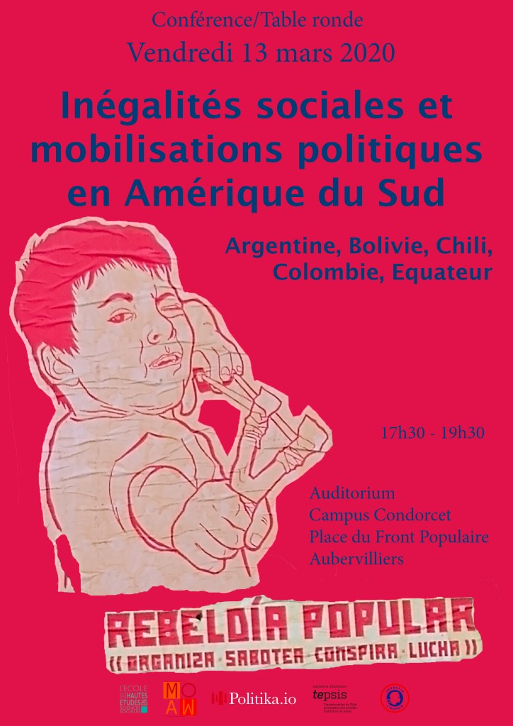 Conférence/Table ronde : Inégalités sociales et mobilisations politiques en Amérique du Sud aujourd’hui