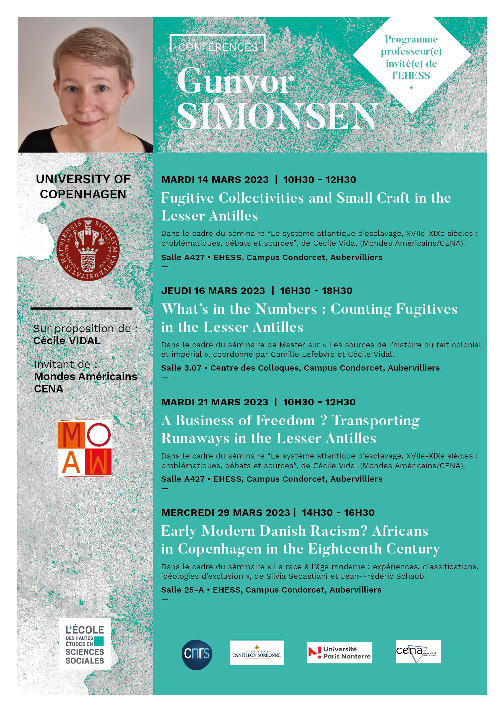 Conférences de Gunvor Simonsen, professeure à l’Université de Copenhague, Danemark